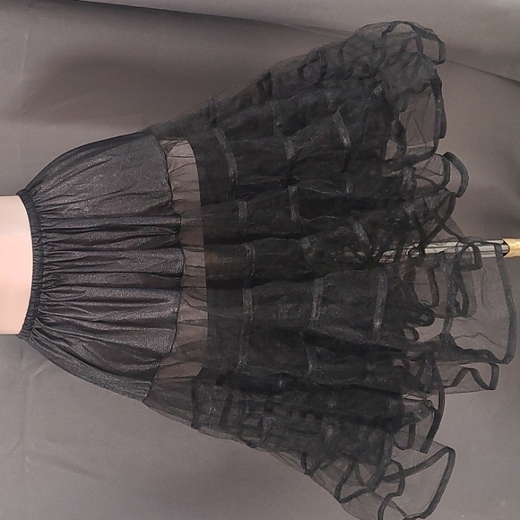 Black Tulle Two Layer Petticoat Cosplay Halloween Costume Small